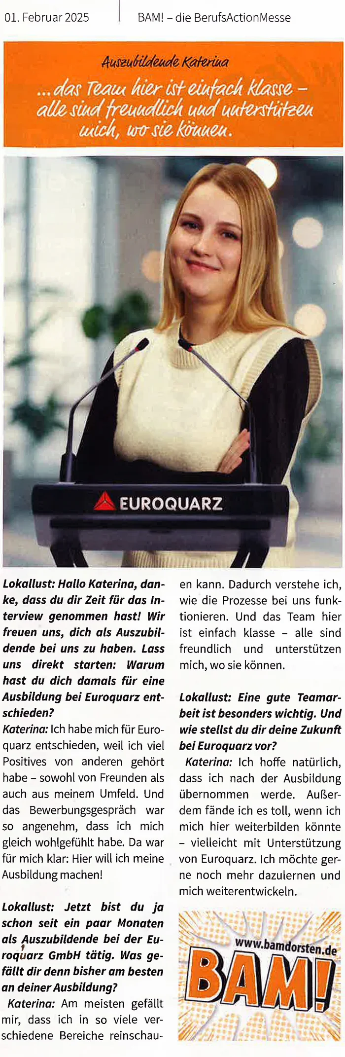 Artikel „Auszubildende Katerina“